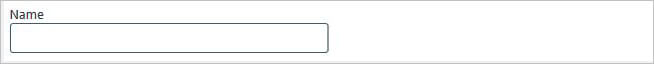 Screenshot eines Formularfeldes mit der Beschriftung Name