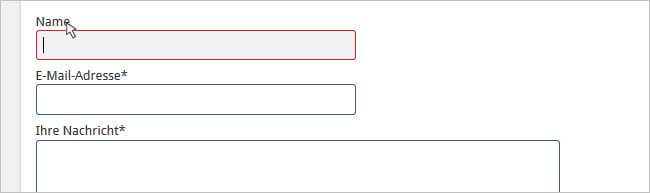 Screenshot eines Formularfeldes, der Mauszeiger befindet sich über der Beschriftung