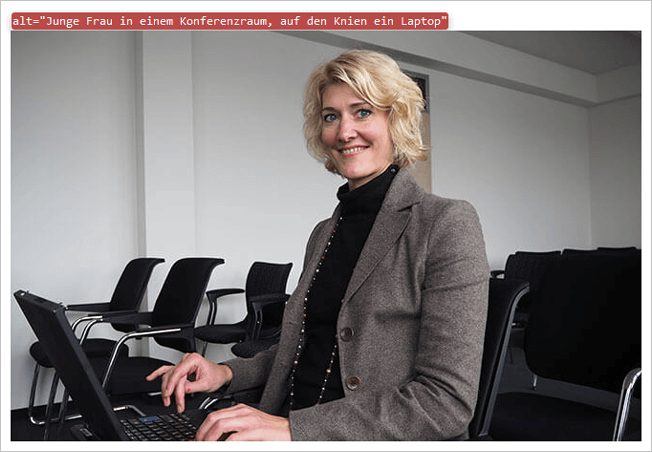 Screenshot von einer Grafik, der Alternativtext ist mit Hilfe einer Browser-Erweiterung eingeblendet
