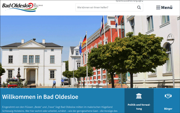 Startseite des Webangebots 'Stadt Bad Oldesloe'