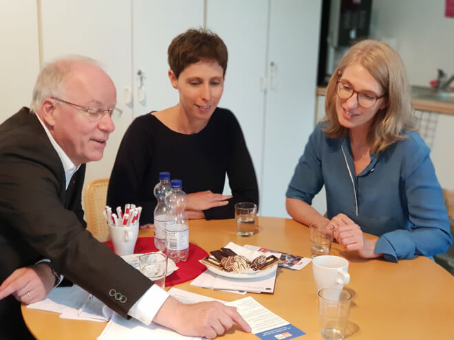 BIK Mitarbeiterinnen im Gespräch mit Matthias Bartke