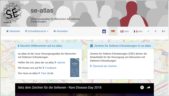 Startseite des Webangebots 'se-atlas'